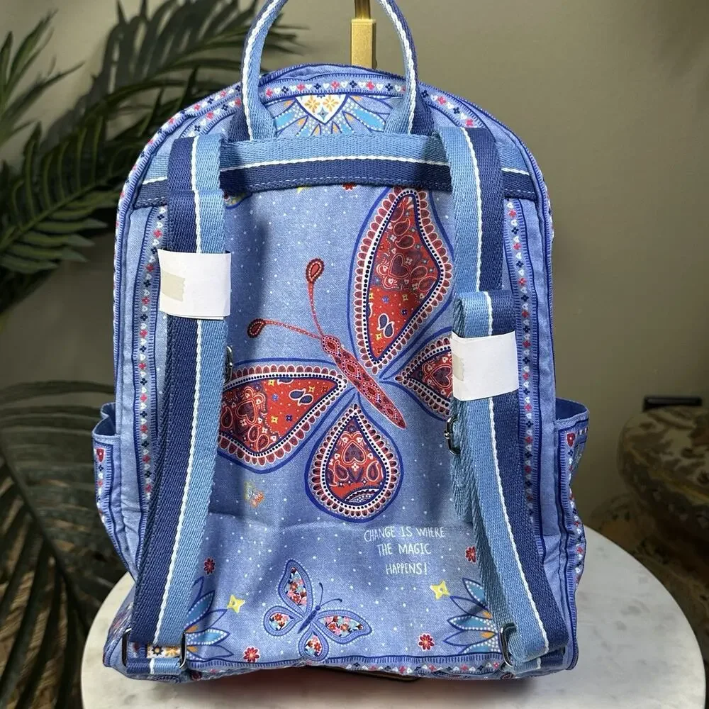 Brighton New w tags Backpack Bandana Love Backpack Canvas Straps zip Hippie Boho